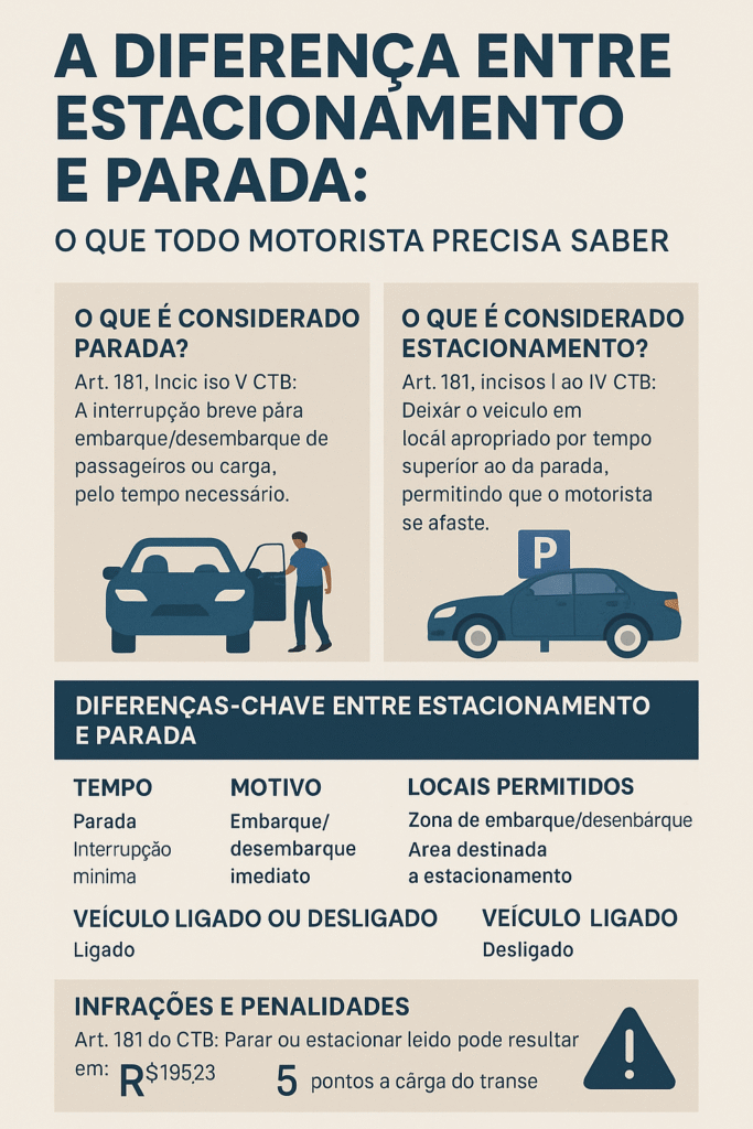 🚘 Diferença Entre Estacionamento e Parada: Evite Multas com ...