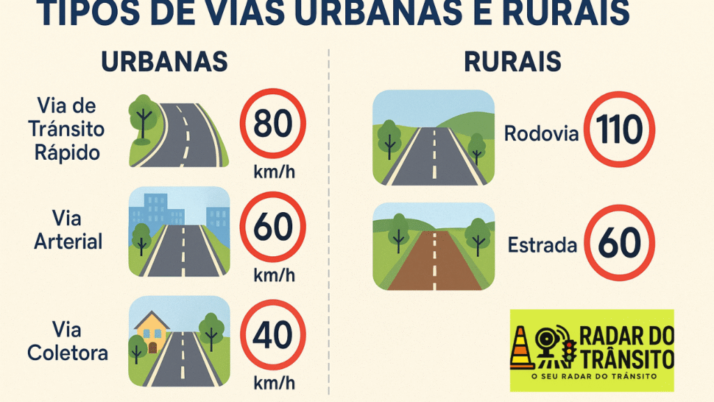 Tipos de Vias Rurais e Urbanas: Velocidade Sem Sinalização e ...